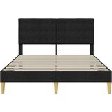  Okvir za krevet s uzglavljem Crna 140 x 190 cm Tkanina - Crna 140 x 190 cm | shoptok.hr