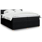 vidaXL Krevet s oprugama i madracem crni 200x200 cm od tkanine | shoptok.hr