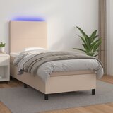  box spring madrac LED cappuccino 90x190cm umjetna koža | shoptok.hr
