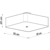 Nice Lamps Crna stropna svjetiljka sa staklenim sjenilom/s tekstilnim sjenilom 55x55 cm Kortez – | shoptok.hr
