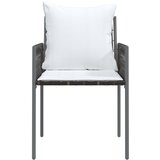  Vrtne stolice s jastucima 2 kom smeđe 54x61x83 cm od poliratana | shoptok.hr