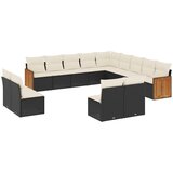  13-dijelni set vrtnih sofa s jastucima poliratan crni | shoptok.hr
