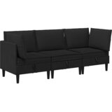  Set namještaja za dnevni boravak 3 pcs Crna Tkanina | shoptok.hr