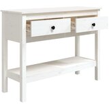 Konzolni stol bijeli 100x35x75 cm od masivne borovine | shoptok.hr