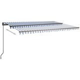  Tenda na ručno uvlačenje sa stupovima 3 5 x 2 5 m plavo-bijela | shoptok.hr