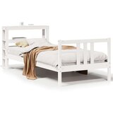 vidaXL Okvir za krevet s uzglavljem bijeli 90x200 cm masivna borovina | shoptok.hr