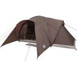 vidaXL Družinski šotor za 6 oseb rjave vodoodporen | Shoptok.si