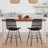  Jedilna stolica 2 pcs Črna 41 x 55 x 85 cm Rattan in jeklo, (5000296702) Cene