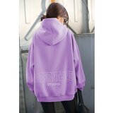 Madmext Sweatshirt - Purple - Oversize Cene