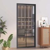  Unutarnja vrata 93 x 201 5 cm crna od ESG stakla i aluminija | shoptok.hr