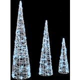 vidaXL Božično drevo 3 pcs Hladno bela 40 cm 60 cm 80 cm Akril | Shoptok.si