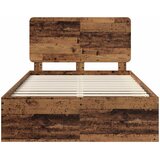  Krevetna konstrukcija s uzglavljem Staro drvo 135 x 190 cm | shoptok.hr