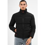 River Club Men's Black Inner Lined Water And Windproof Inflatable Winter Coat Cene