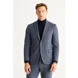 ALTINYILDIZ CLASSICS Men's Navy Blue-Grey Slim Fit Slim Fit Slim Fit Dovetail Collar Patterned Suit cene