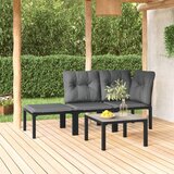 Maison Chic Seti vrtnega pohištva - Vrtna garnitura - Vrtni pohištvo set 4-delna črn in siv poli ratan, (21810544) | Shoptok.si