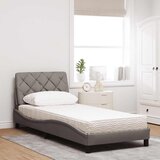  Krevet s madracem smeđesivi 90x190 cm od tkanine | shoptok.hr