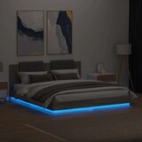vidaXL Posteljni okvir z vzglavjem in LED siva sonoma 160x200 cm | Shoptok.si