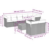  9-dijelni set vrtnih sofa od poliratana s jastucima sivi | shoptok.hr
