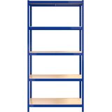Police Regal s policami 5-nadstropni 3 kosi modro jeklo in inž. les - - modra - 32.74 - 75 x 75 x 180 cm - 2025-vidaXL-Uvoz_2 | Shoptok.si