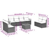  9-dijelni set vrtnih sofa od poliratana s jastucima sivi | shoptok.hr