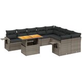  10-dijelni set vrtnih sofa od poliratana s jastucima sivi | shoptok.hr