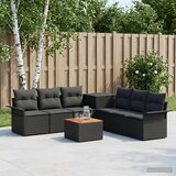  Set sofe 8 kom. Crna Poli Rattan i čelik | shoptok.hr