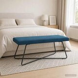  Klupa Plava 110 x 40 x 45 cm Baršun | Eponuda.com