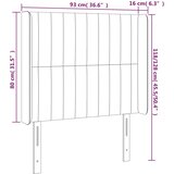  Uzglavlje s ušima crno 93x16x118/128 cm baršunasto | shoptok.hr