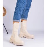 Gemre Beige ankle boots with fabric insert Santorini | Shoptok.si