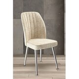 Hanah home set trpezarijskih stolica Platinum 2 kom, krem tkanina Jerry, hromirane metalne noge | Eponuda.com