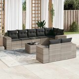  9-dijelni set vrtnih sofa od poliratana s jastucima svjetlosivi | shoptok.hr