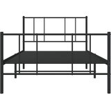 Metalni okvir kreveta uzglavlje i podnožje crni 90x190 cm | Eponuda.com