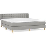 The Living Store Box spring postelja z vzmetnico svetlo siva 160x200 cm žamet - Box Spring Postelja, (21492479) | Shoptok.si