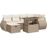 vidaXL 7-dijelni set vrtnih sofa od poliratana s jastucima bež | shoptok.hr