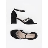 GOODIN Black suede heeled sandals | Shoptok.si