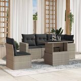 Maison Chic Seti vrtnega pohištva - Vrtna garnitura - Vrtni pohištvo set 6-delna z blazinami siv poli ratan, (21809027) | Shoptok.si