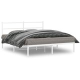  Metalni okvir za krevet s uzglavljem bijeli 160x200 cm | shoptok.hr