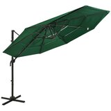  Vrtni suncobran s 4 razine i aluminijskim stupom 3 x 3 m zeleni | shoptok.hr