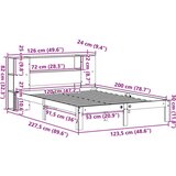 vidaXL Krevet s regalom za knjige bez madraca 120 x 200 cm od borovine | shoptok.hr