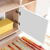 vidaXL Zidna TV komoda s LED svjetlima boja Sonoma hrastovine i bijela | shoptok.hr