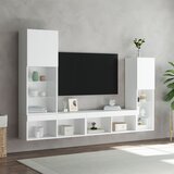  4-dijelni zidni TV elementi s LED bijeli od konstruiranog drva | Eponuda.ba