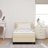  Postelja z vzmetnico Smetana Tkanina 100 x 200 cm Vzmetnica, (22067032) | Shoptok.si