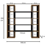 Hanah home Bookshelf CPT6011-200114-190x200x25 cm, Smeđa | Eponuda.ba