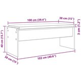  Klupa za hodnik s jastukom Bijelo 100 x 38 x 46 cm | shoptok.hr