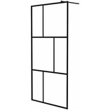 Pregrada za tuširanje od kaljenog stakla crna 100 x 195 cm | shoptok.hr