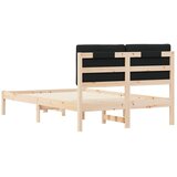 Krevetni okvir s tapiciranim uzglavljem Prirodna i crna - Prirodna i crno 120 x 200 cm | shoptok.hr