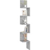  Zidne kutne police siva boja betona 20 x 20 x 127,5 cm drvene | Eponuda.com
