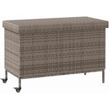  Vrtna kutija za pohranu s kotačima siva 110x55x73 cm poliratana | Eponuda.com