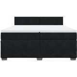 vidaXL Box spring postelja z vzmetnico črna 200x200 cm žamet | Shoptok.si