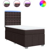 vidaXL Box spring postelja z vzmetnico temno rjava 100x200 cm blago, (21304469) | Shoptok.si